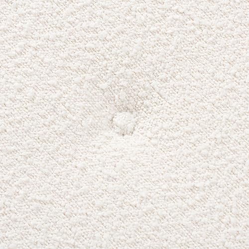 Miniatura 4 de Baxton Studio Iliana - Reposapiés otomano color crema y madera de caucho marrón