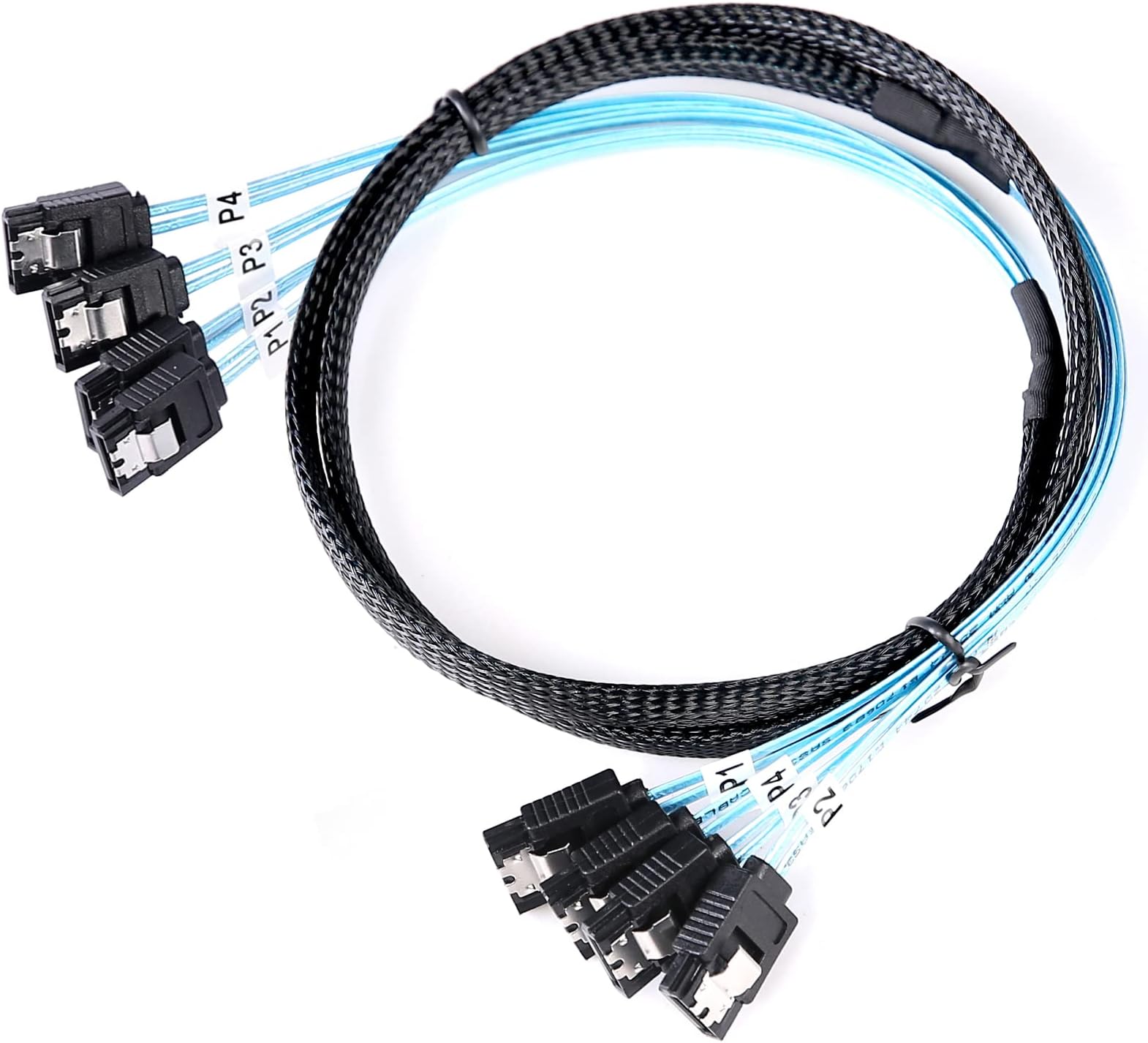 ADCAUDX SATA-III Cable-1M, 4Pcs/Set-SATA-6Gbps HDD-SDD Data-Cable Replacement for Server Bitcoin Computer SSD HDD CD DVD Drives Raid (3.3FT)
