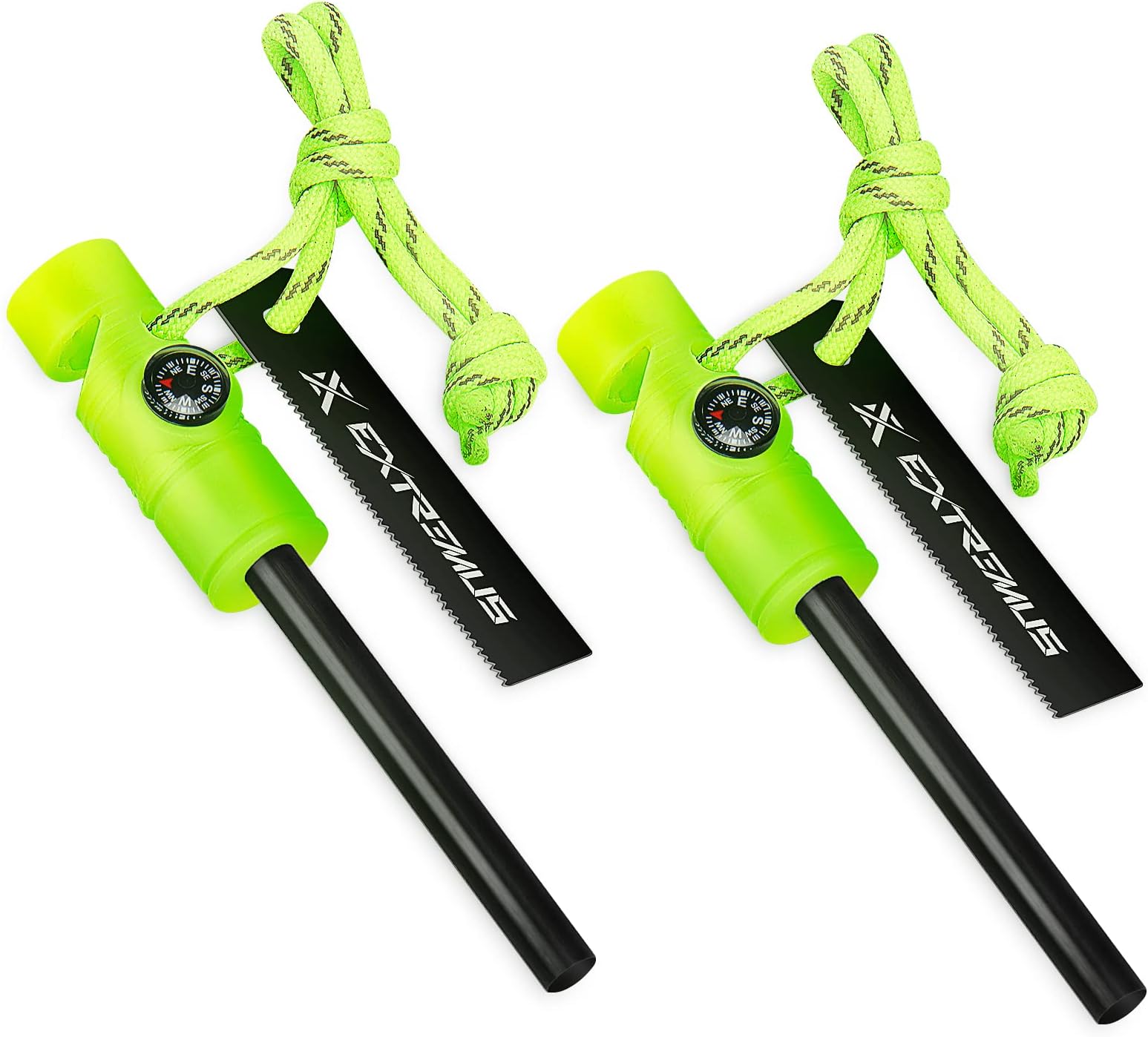 Extremus 6-in-1 Magnesium Fire Starter with Striker, High Temp Magnesium Rod