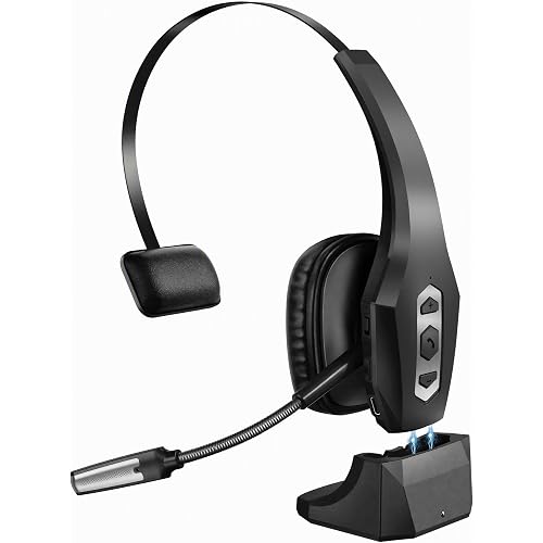 Trucker Bluetooth Headset with MFB Wireless Headset with Mic for Work