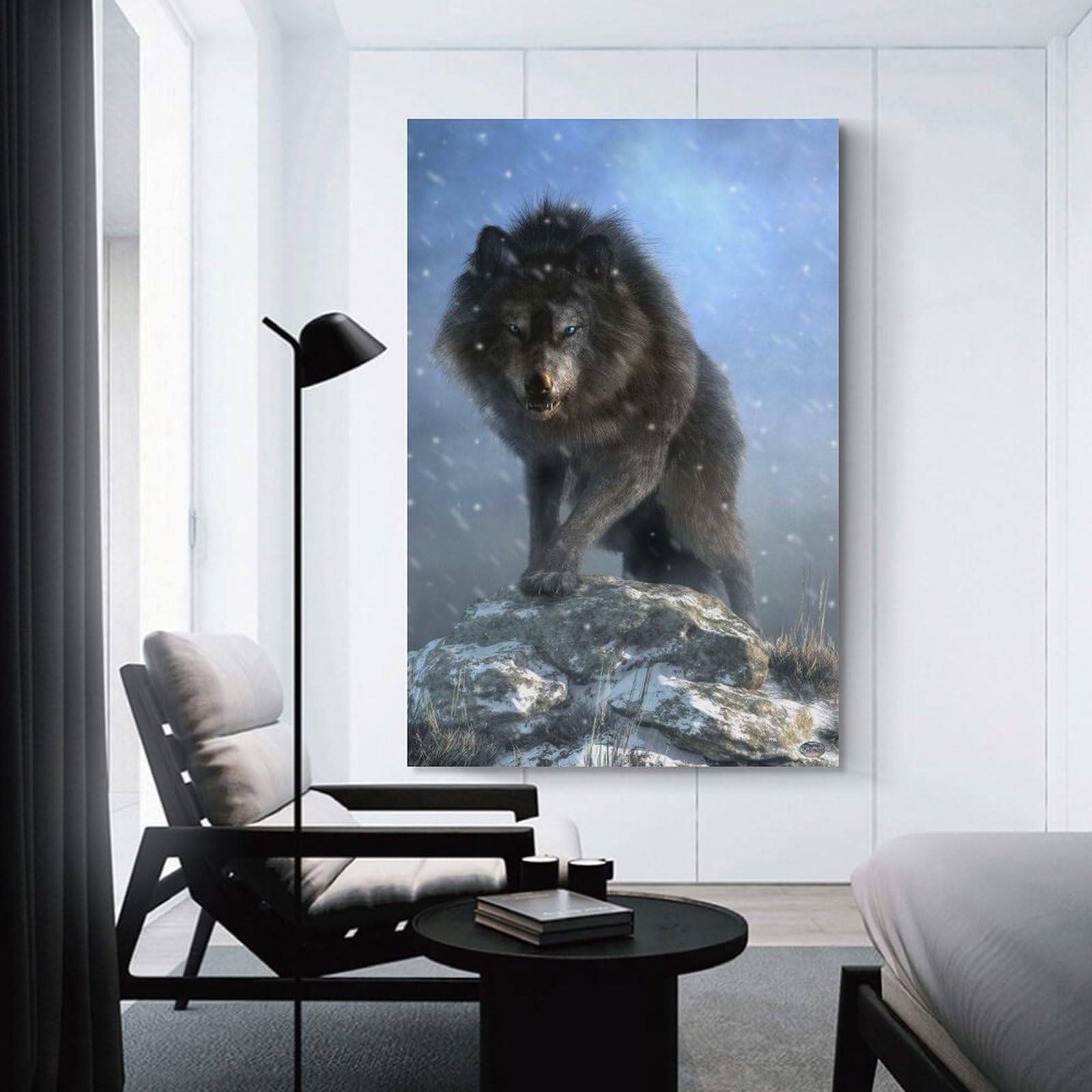 Junmoney Dire Wolf Wall Art Print, 24x36inch(60x90cm), for Corridors, Hallways Or Apartment Entries, Wall Decor to Refresh Empty Corners