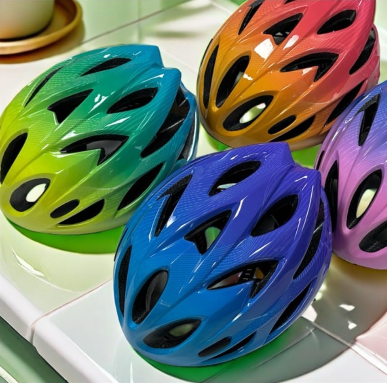 Kask Rowerowy Kask Rowerowy Kask Rowerowy Odporny Na Uderzenia Pasuje Do Wieku 3-10 Lat Kask Sportowy Do Jazdy Na Rolkach Kask Rowerowy Dla Dorosłych(Grün)