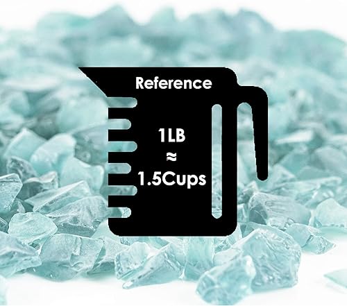 Miniatura 2 de CYS EXCEL Vidrio de mar azul claro esmerilado (4 libras, aproximadamente 6 tazas)  Múltiples opciones de color  Relleno de jarrón de vidrio