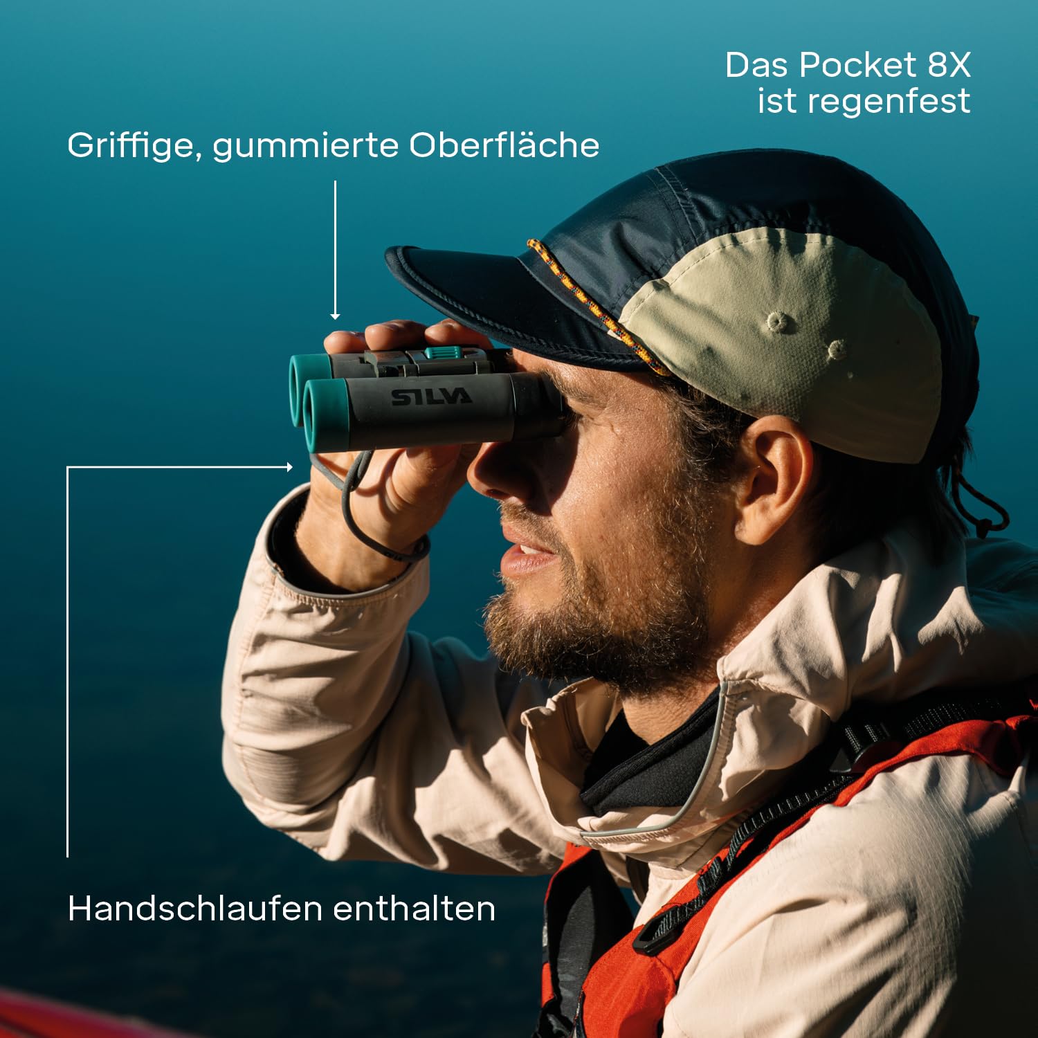 Silva kleines Fernglas Erwachsene & für Kinder - Pocket 8X - 8x21 Wasserfest - BK7 - Faltbares Fernglas klein - Mit Etui und Handschlaufen