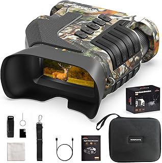WOSPORTS Night Vision Binoculars, 1315FT 4K Night Vision Goggles for Adults, 10X Optical Zoom, 8X Digital Zoom, Rechargeable NVG with 3'' Screen and 32GB TF Card- Outdoors, Photo, Video - WOSPORTS