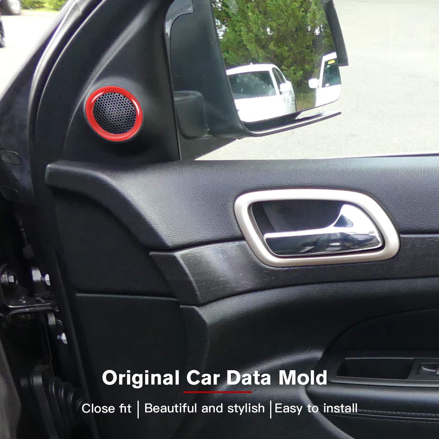 CheroCar Front Door Speaker Cover for Jeep Grand Cherokee 2011-2025,Red