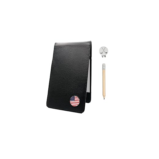 Golf Scorecard Holder with Magnetic Golf Ball Marker Hat Clip Holder and Extra Golf Ball Markers, PDF File to Print Golf Scorecard and Golf Yardage Book, Perfect Golf Notebook Back Pocket Fit