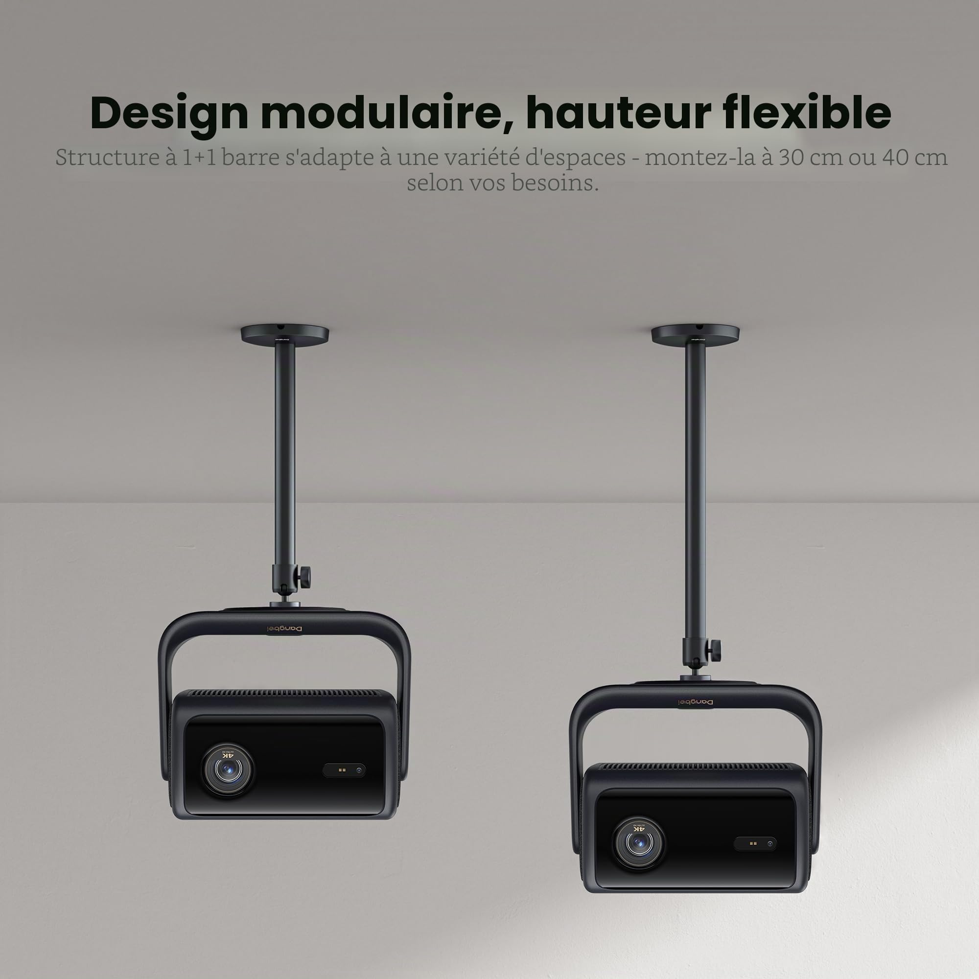 Dangbei Support Plafond pour Projecteur, Hauteur réglable de 3,9 à 15,7 Pouces, Support de projecteur, vis 1/4", Compatible avec DBX3 Pro, DBOX02, MP1 Max, Atom, N3 Max (Non Compatible DBOX02 Pro)