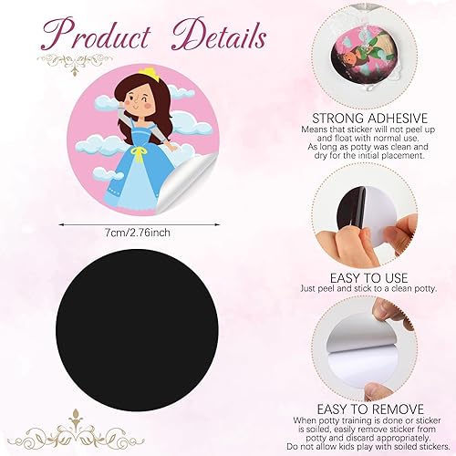 Vista 35 de Geyee 24 calcomanías de entrenamiento para ir al baño, calcomanías reutilizables para orinar en el inodoro, calcomanías reutilizables que cambian