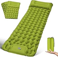 FORRINX Isomatte Selbstaufblasend Camping Luftmatratze 200 * 68CM Ultraleicht Camping Matratze mit Kissen Tragbar Luftzellenmatte Wasserdicht Schlafmatte für Outdoor, Wandern, Zelt, Strand