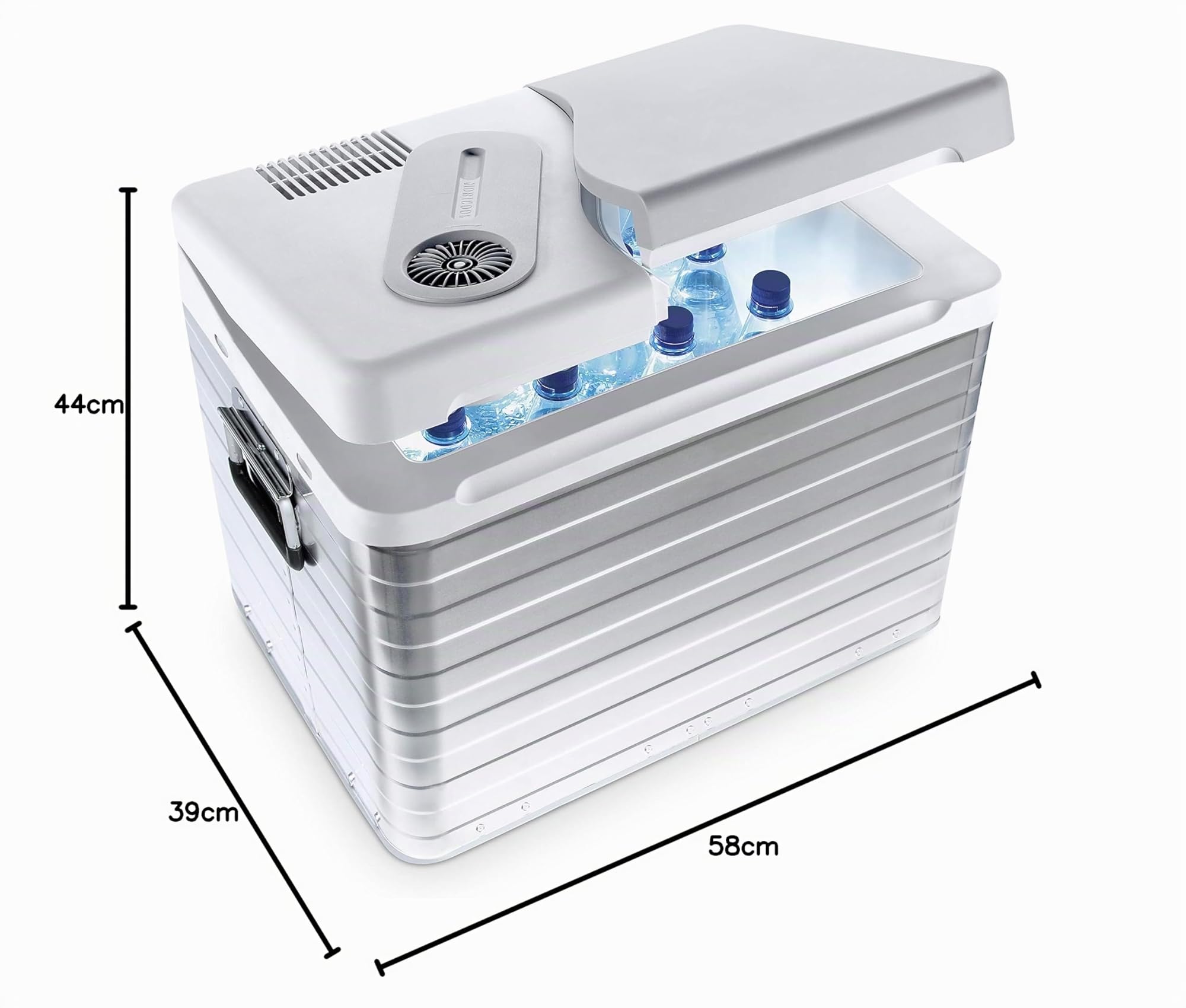 Mobicool Q40 AC/DC - Frigorifero Portatile Elettrico in Alluminio, 39 L, 12 V e 230 V per Auto, Camion, Barche, Camper e Prese, Alloggiamento in Alluminio