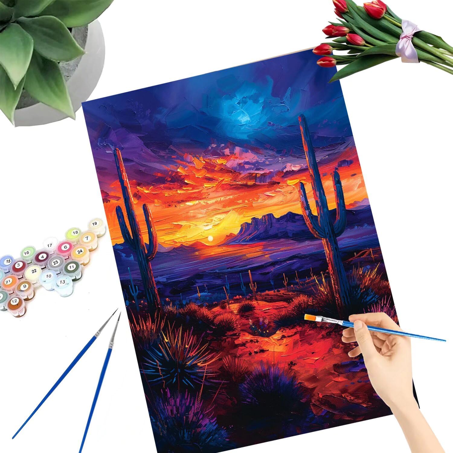 Pintar por Numeros Adultos pintar por numeros niños manualidades niños 10 años, DIY Pintar por Números de Pincel y Pintura acrílica Decoraciones para el Hogar Manualidades, sin Marco 60x80cm C-210