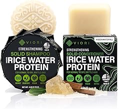 Viori Hidden Waterfall Shampoo and Conditioner Bar Set Made with Rice Water - Handcrafted Sulfate Free Shampoo and Conditioner