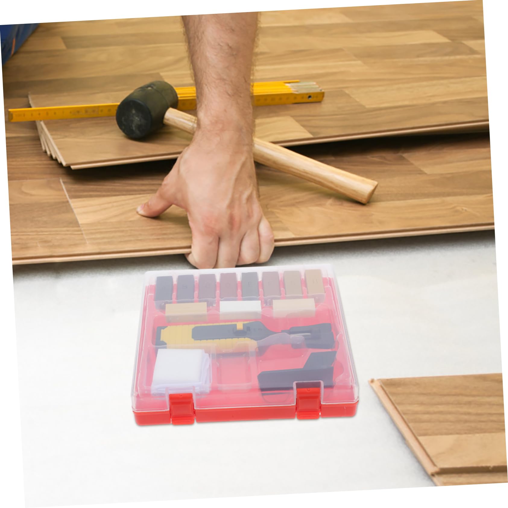 Tofficu Kit Reparación Madera Kit de Reparación de Pisos de Madera y Muebles y Herramientas Abs para Oficina