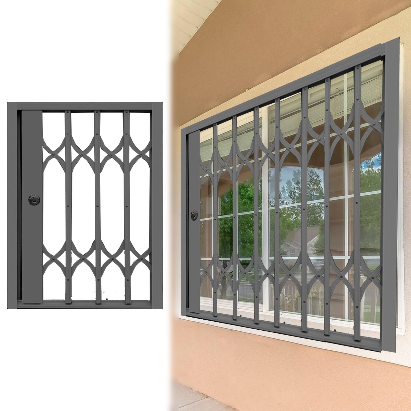 Rejilla plegable de seguridad para exteriores, protector de seguridad de metal para protección del hogar, prevención de robos para puertas, ventanas, hoteles y zonas residenciales