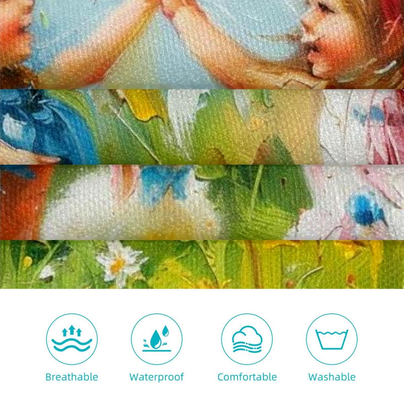 Lot de 2 tabliers de cuisine en lin pour homme et femme - Motif peinture à l'huile - Tablier de cuisine avec 2 poches réglables, Peinture à l'huile mignonne,