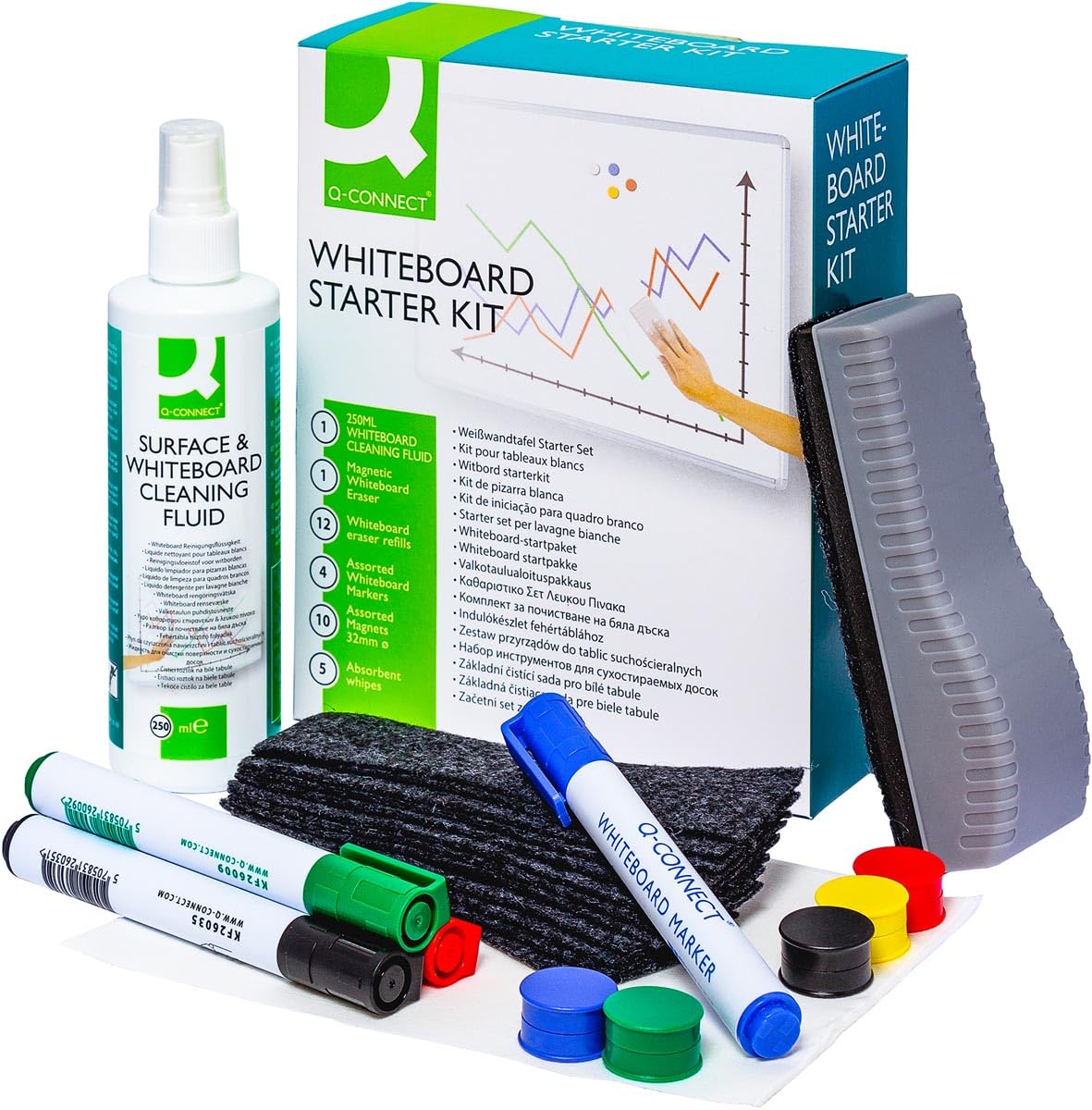 Q-CONNECT KF32153 Board cleaning liquid kit per pulizia scrivania