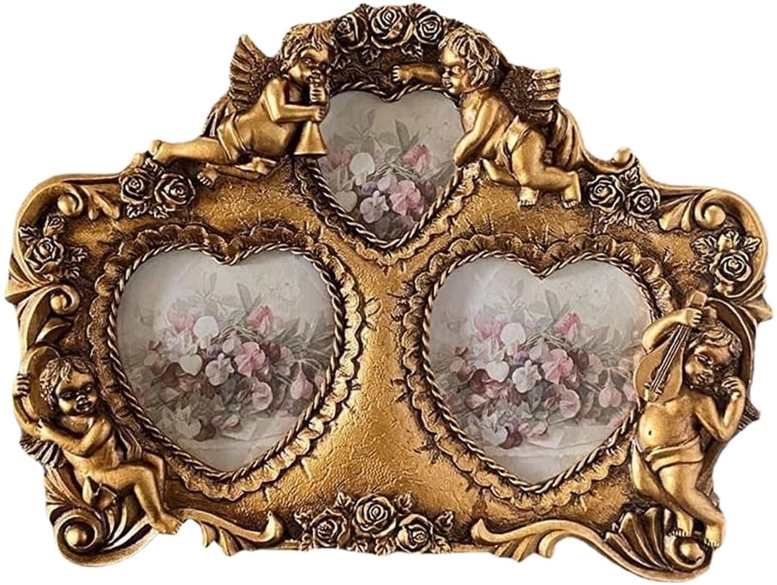 Carved Gold Resin Photo Frame Hanging On The Wall Porch Picture