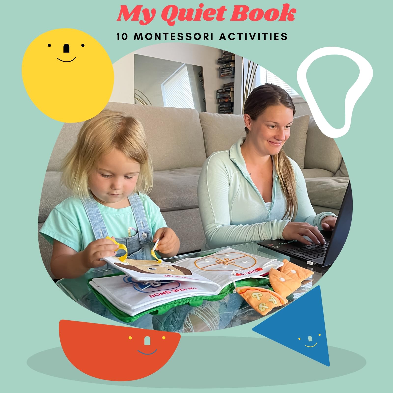 My Quiet Book Reisespielzeug für Kleinkinder von 2-3-4 Jahren, Flugzeugaktivitäten für Kleinkinder mit 10 Aktivitäten, beschäftigtes Buch Montessori für Kleinkinder, Spielzeug für Mädchen
