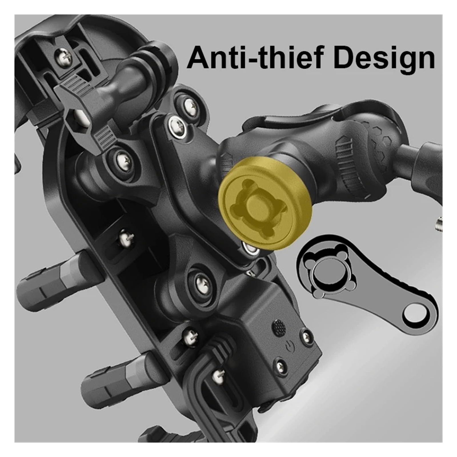 Nav Moto Supporto Supporto Per Manubrio Per Smartphone Antiurto Con Ricarica Wireless Fast Stand Da 15 W Antifurto Supporto Per Cellulare Da Bici Impermeabile(M)