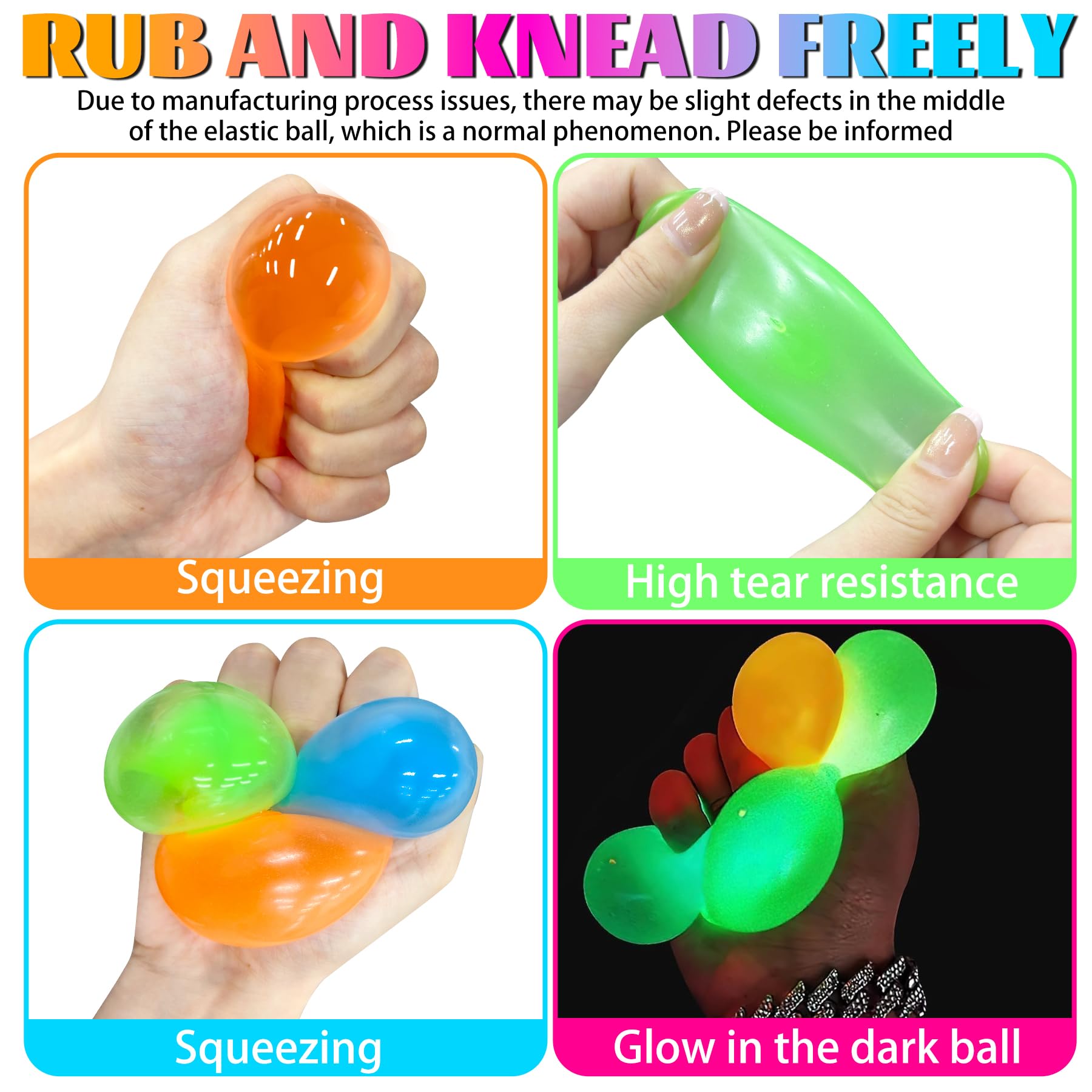 Tylices 4 Pcs Glow in the Dark Sensory Balls, Upgraded Glowing Sticky Balls Stick to The Ceiling - Image 4