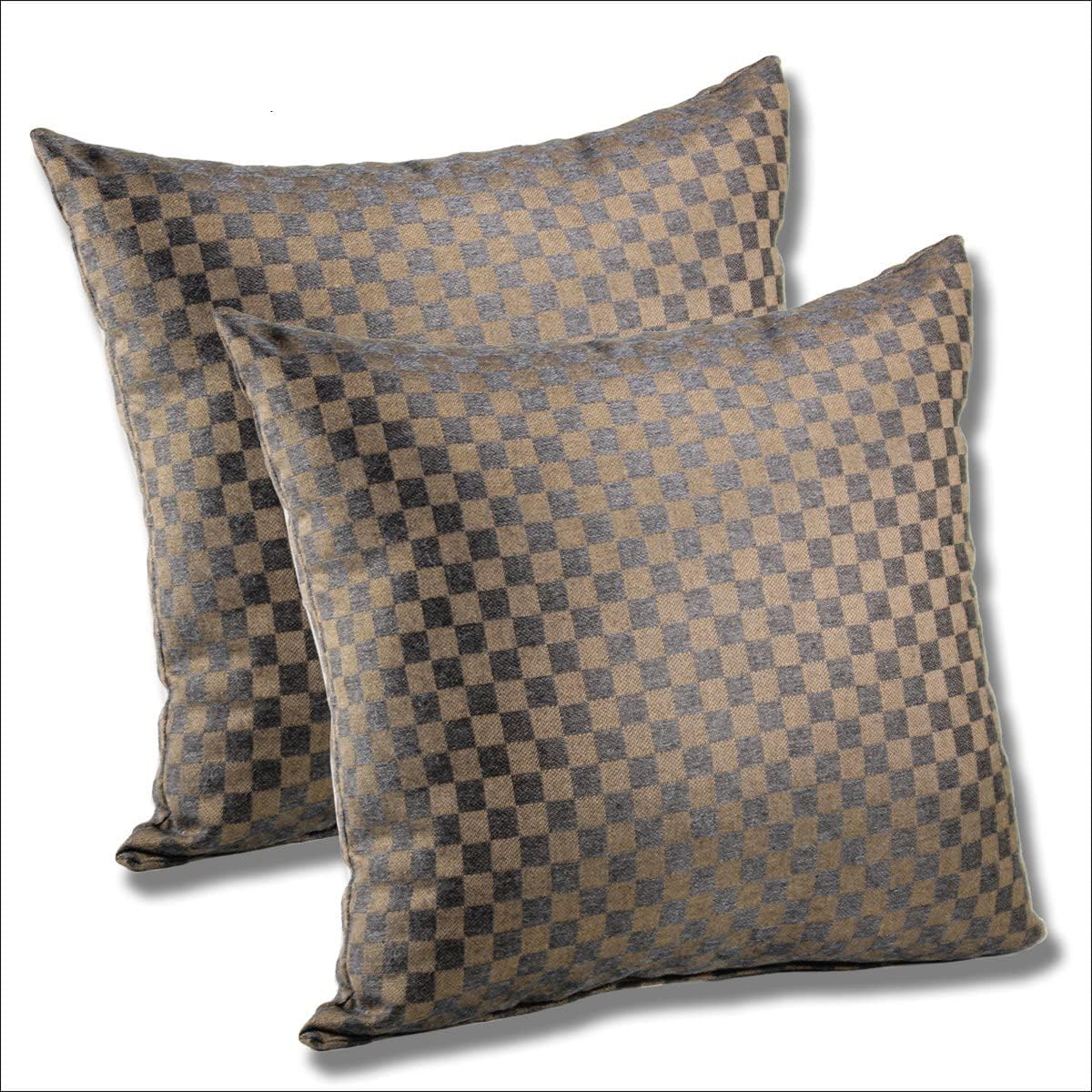 Comfort Classics Set of 2 Sunbrella Outdoor/Indoor Throw Pillow 15.5x15.5 Geometric Cocoa Inc.
