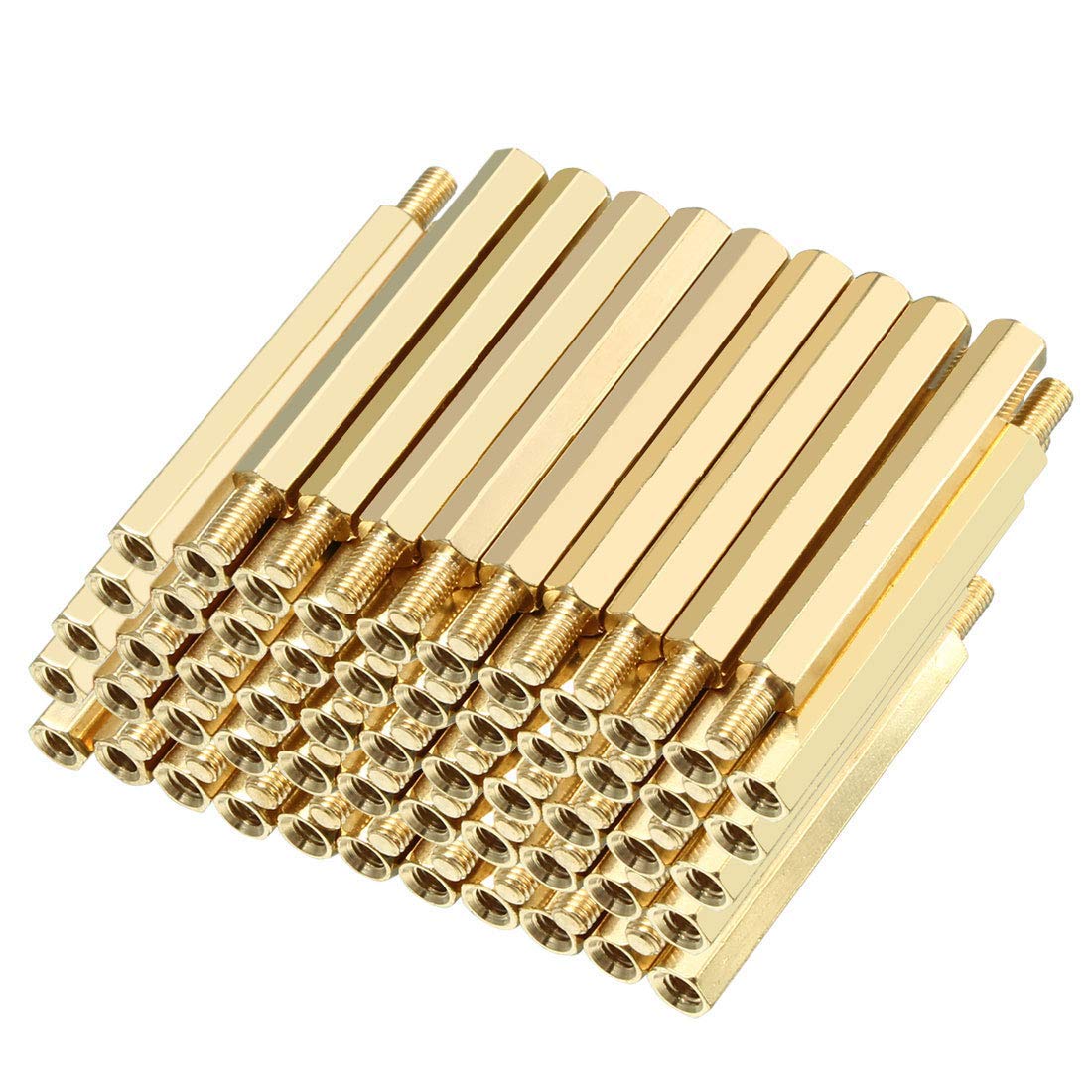 100pcs M3 35+6mm Female Male Thread Brass Hex Standoff Spacer Screws PCB Pillar-image-11