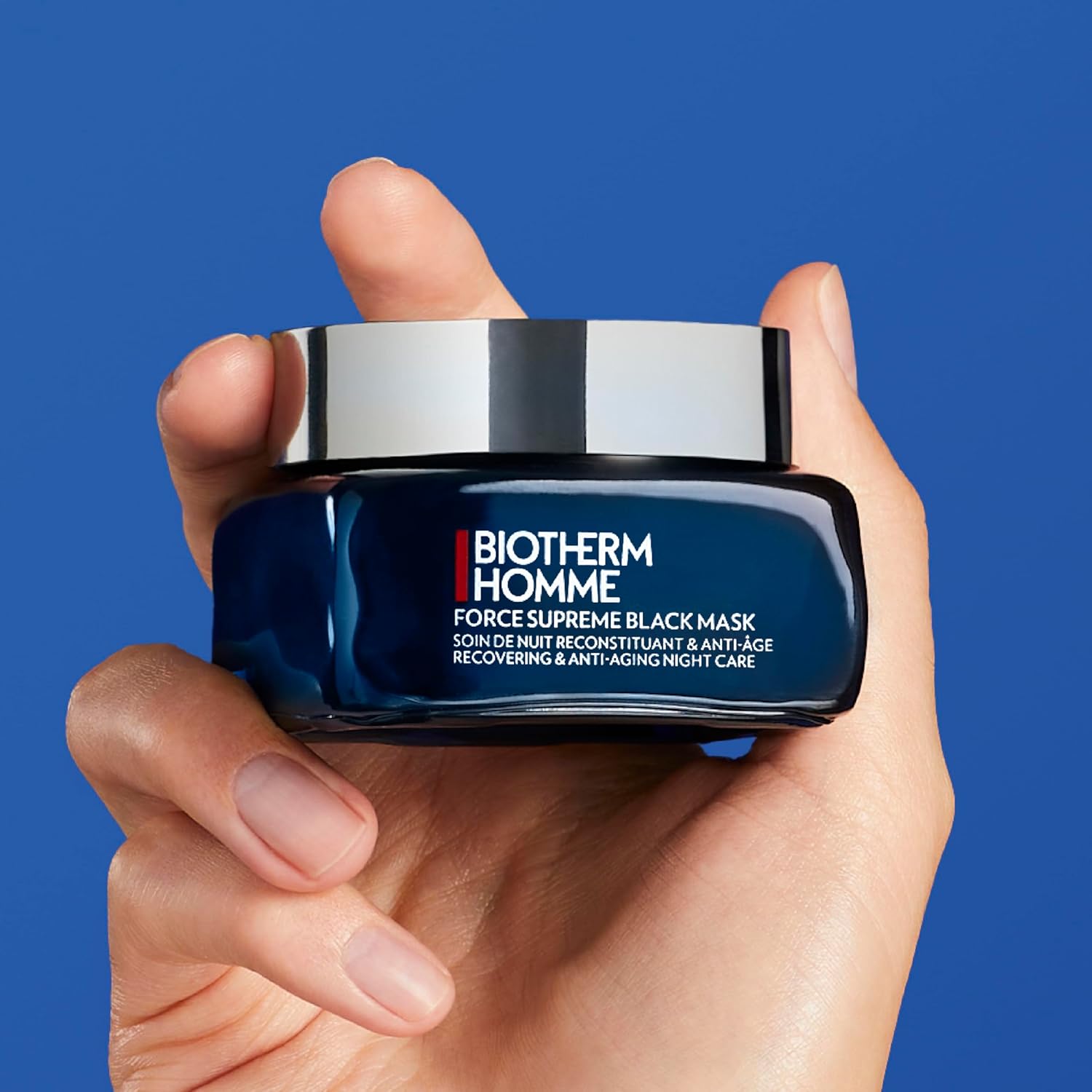 Biotherm Homme Force Supreme Black Mask, Recovering & Anti-Aging Night Mask for Men with Dark Cultivated Algae and Blue Algae, Plumps and Energizes the Skin, Smoothes Wrinkles Overnight, 1.7 Fl. Oz. - Image 3