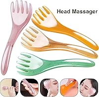 Vista 2 de Peine masajeador de cabeza de 3 piezas, herramienta de masaje Gua Sha para la relajación muscular del cuero cabelludo, masajeador manual del cuero