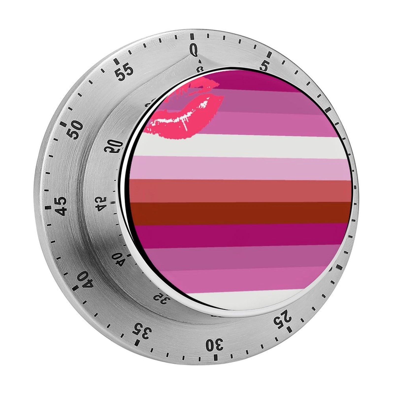 Lipstick Lesbian Pride Flag Mechanical Rotary Timer, Used for Daily Timing