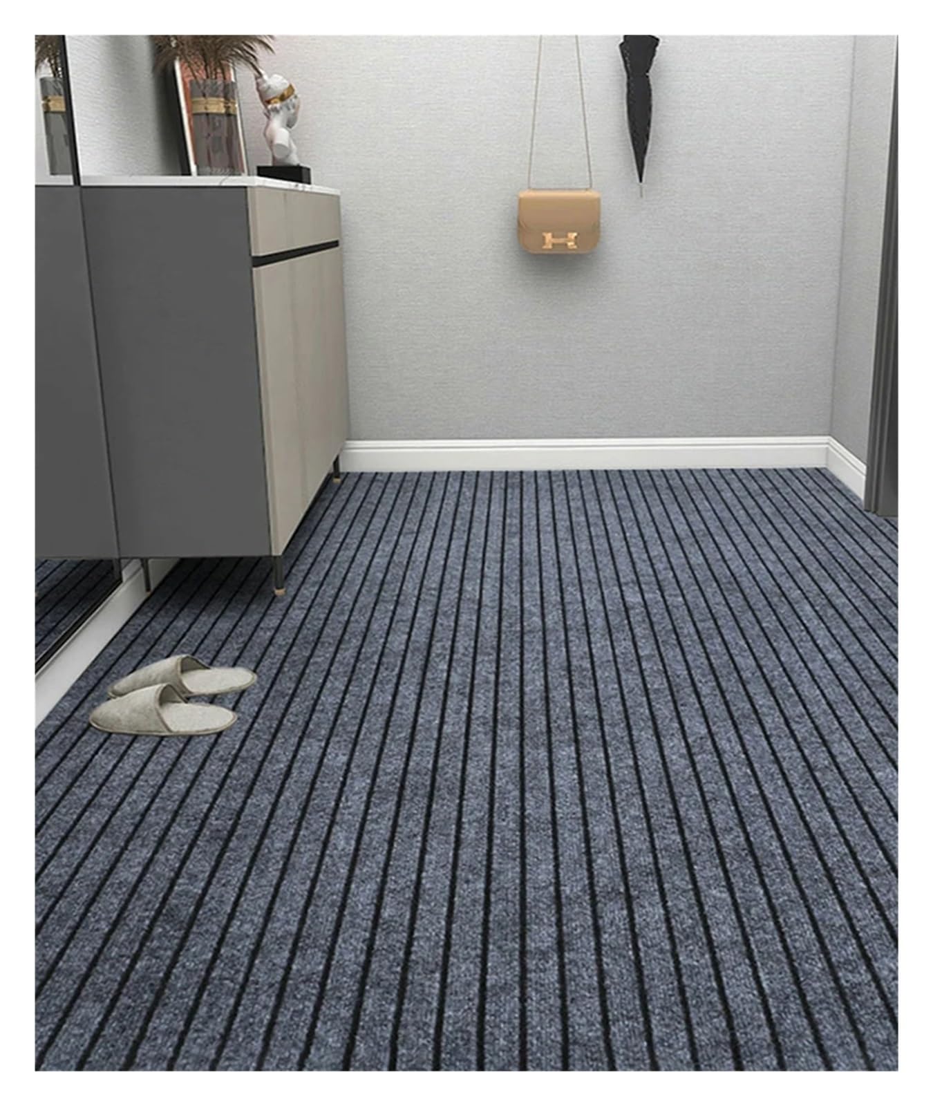 Tappetino da cucina, copertura completa, fai da te, assorbe olio, zerbino lungo, per corridoio e ingresso, facile da pulire (grigio, 100 x 120 cm)