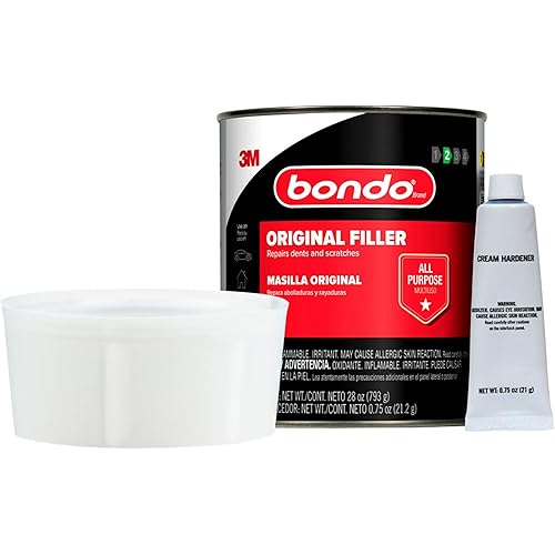 Bondo Body Filler, Original Formula for Fast, Easy Repair & Restoration for your Vehicle, 00262, Filler 1.57 lb and Hardener 0.75 oz, 1 Can