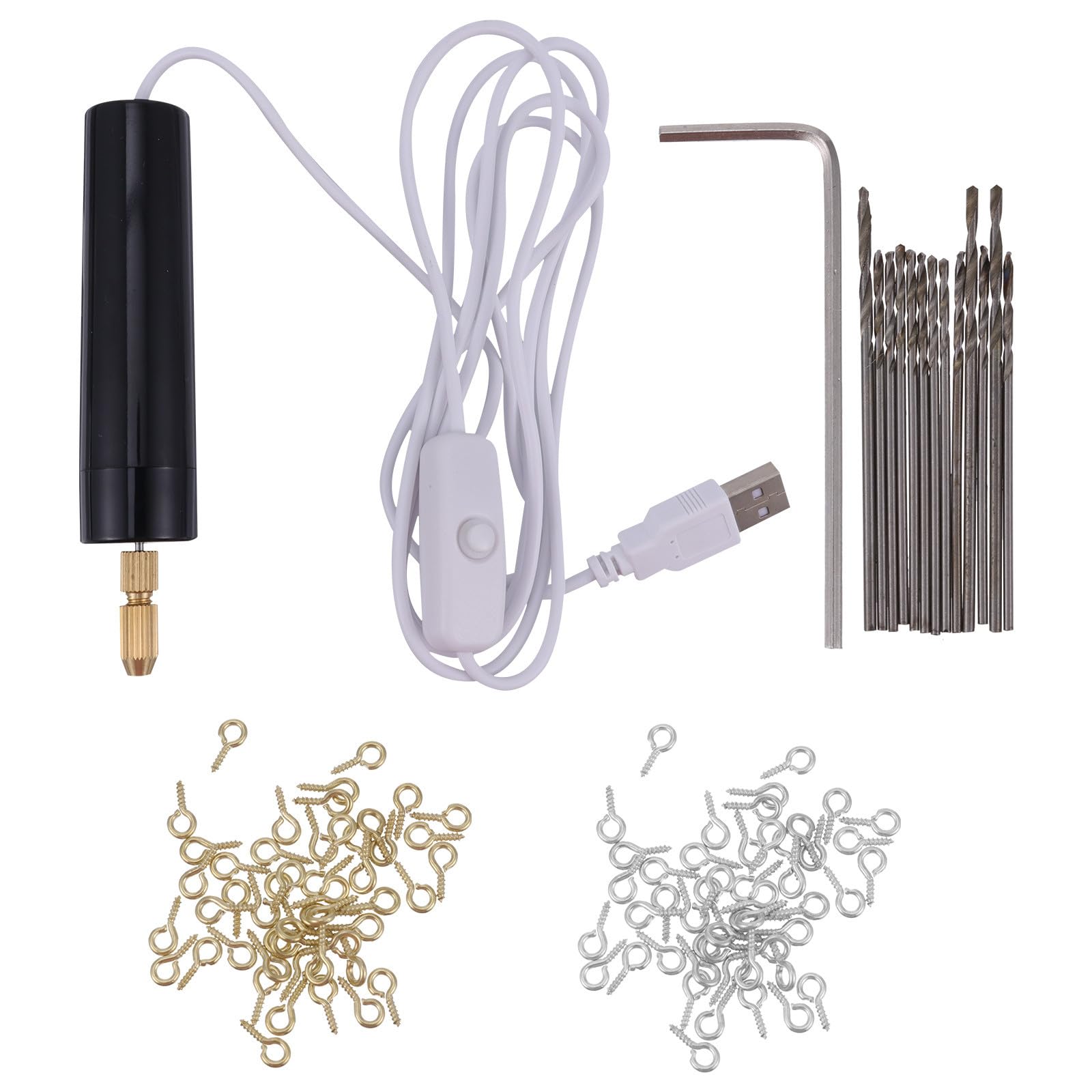 STOBAZA Mini Taladro Eléctrico USB Profesional de Mano 115 Piezas, Herramienta Rotativa Inalámbrica de Acero para Trabajos de Manualidades y Proyectos en Casa
