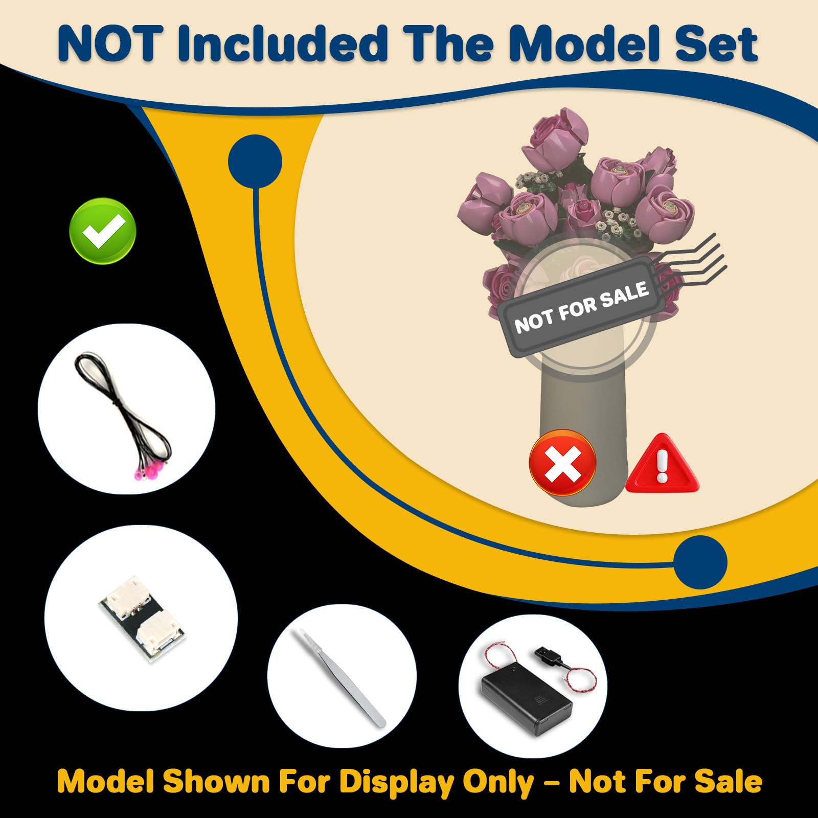 LocoLee Led Light Set Compatible with Lego 10374 Bouquet of Pink Roses Led Decoration Lighting Kit Compatible with Lego 10374 Building Blocks Model,Only Lights Set,No Model - Image 2