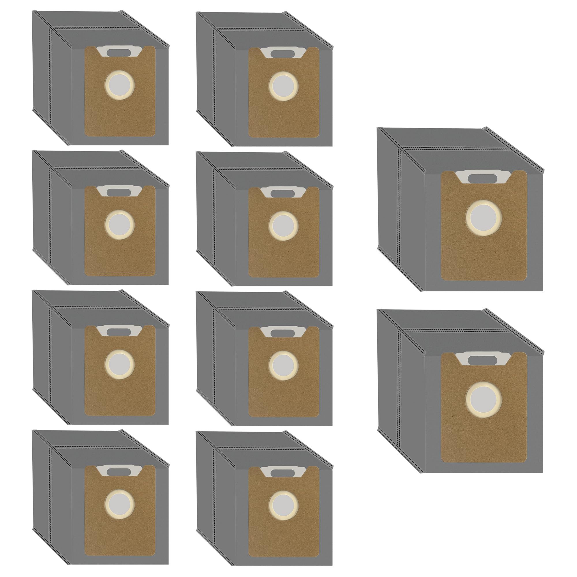 10 Pack Dust Bags Accessories Replacement Compatible with Eufy G40+ G40 Hybrid+ G35+ Auto-Empty Station Robot Vacuum Cleaner Replacement Parts, Grey
