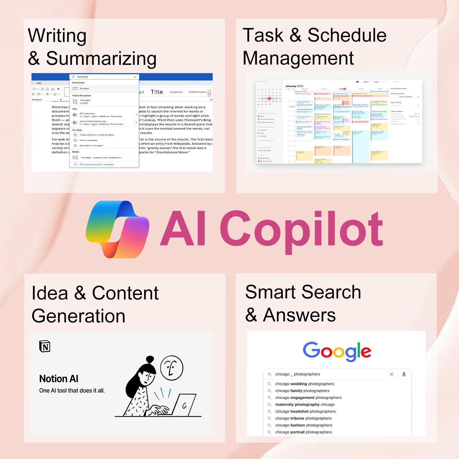 HP 14″Rose Gold Lightweight Laptop, with Office 365 & Copilot AI, Intel Processor, 4GB RAM Memory, 64GB SSD + 1TB Cloud Storage