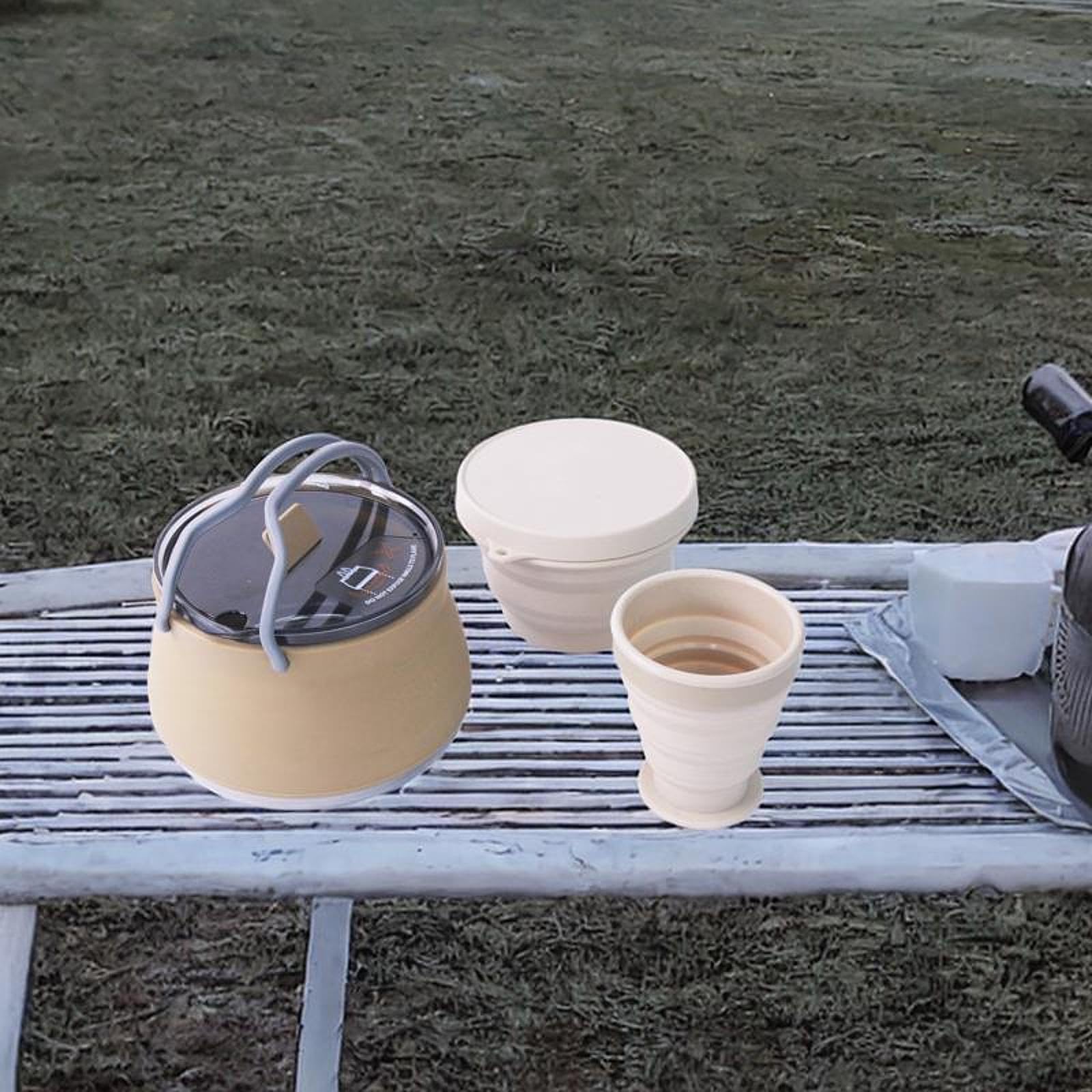 Hervidor de Camping Plegable, Cafetera, Tetera Portátil para Hervir Agua, Calentador de Agua para Pesca Al Aire Libre Y Suministros de Viaje.