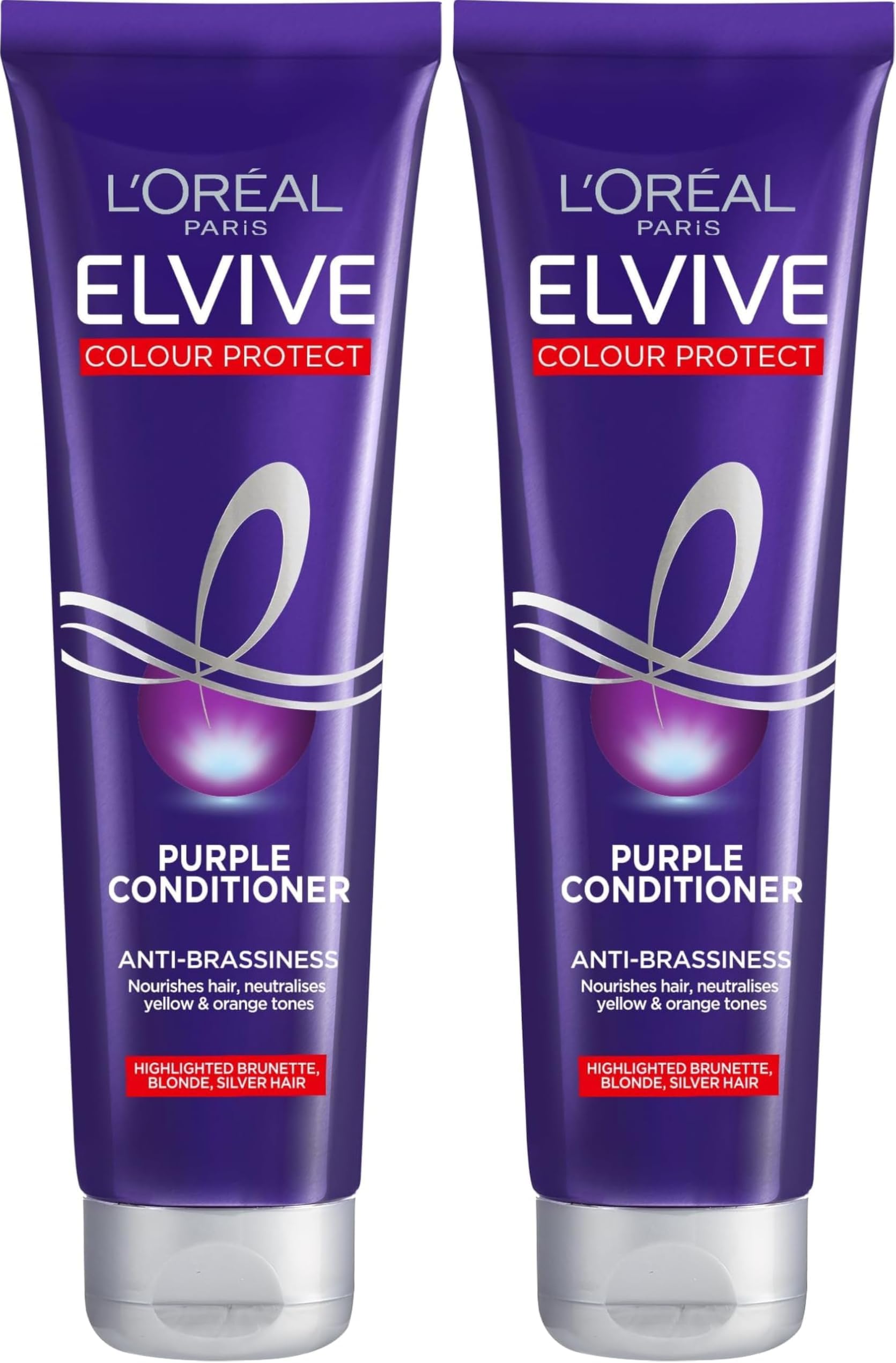 L'Oreal Elvive Colour Protect Purple Conditioner, 150 ml (Pack of 2)
