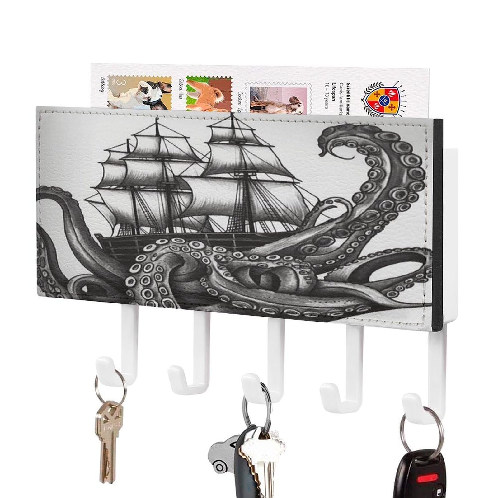 Soporte para llaves de pared y correo para un recibidor ordenado