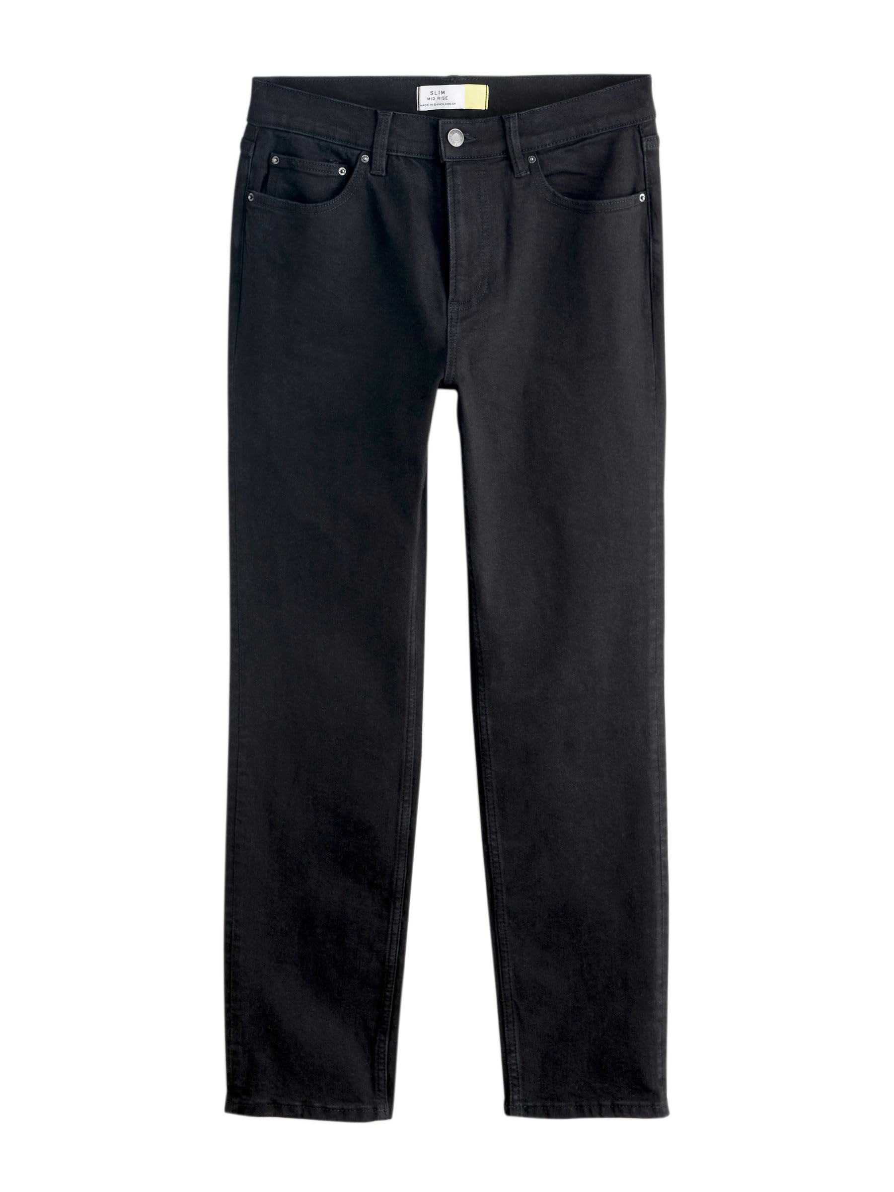 NEXT Femme Jeans Stretch Slim à Taille mi-Haute | Coupe standard, Fermeture boutonnée, Jambe droite