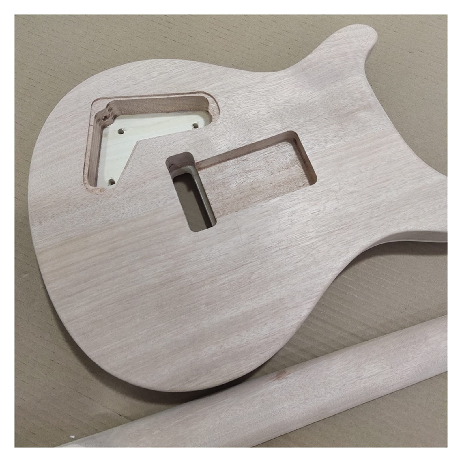 DIY Bausatz E-Gitarre 1 Set unvollendeter Gitarrenhals und Korpus für E-Gitarre, DIY-Teil, 24,75 Zoll Unvollendeter Gitarrenbausat