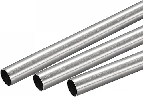 uxcell Tubo redondo de acero inoxidable 304 0.433 in OD 0.010 in espesor de pared 11.811 in longitud 3 piezas