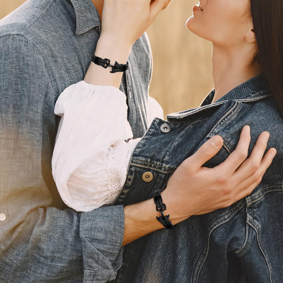 Emibele Bracelet for Men & Women, Handmade Cowhide Leather Wrap Bracelet, Multilayer Vintage Anchor Cuff Bracelet, 3 Sizes for Men/Women/Couples/Lovers/Partners - Image 5