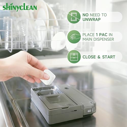 Miniatura 7 de Tabletas de detergente para lavavajillas con enjuague integrado, cápsulas a base de plantas todo en 1, sin fragancia ni tinte, natural y sin