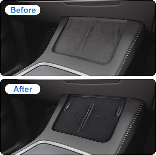 Miniatura 6 de Tinlucys Funda protectora de consola central para Tesla Modelo 3 Modelo Y 2021-2024, funda para reposabrazos de TPE, funda de consola central,