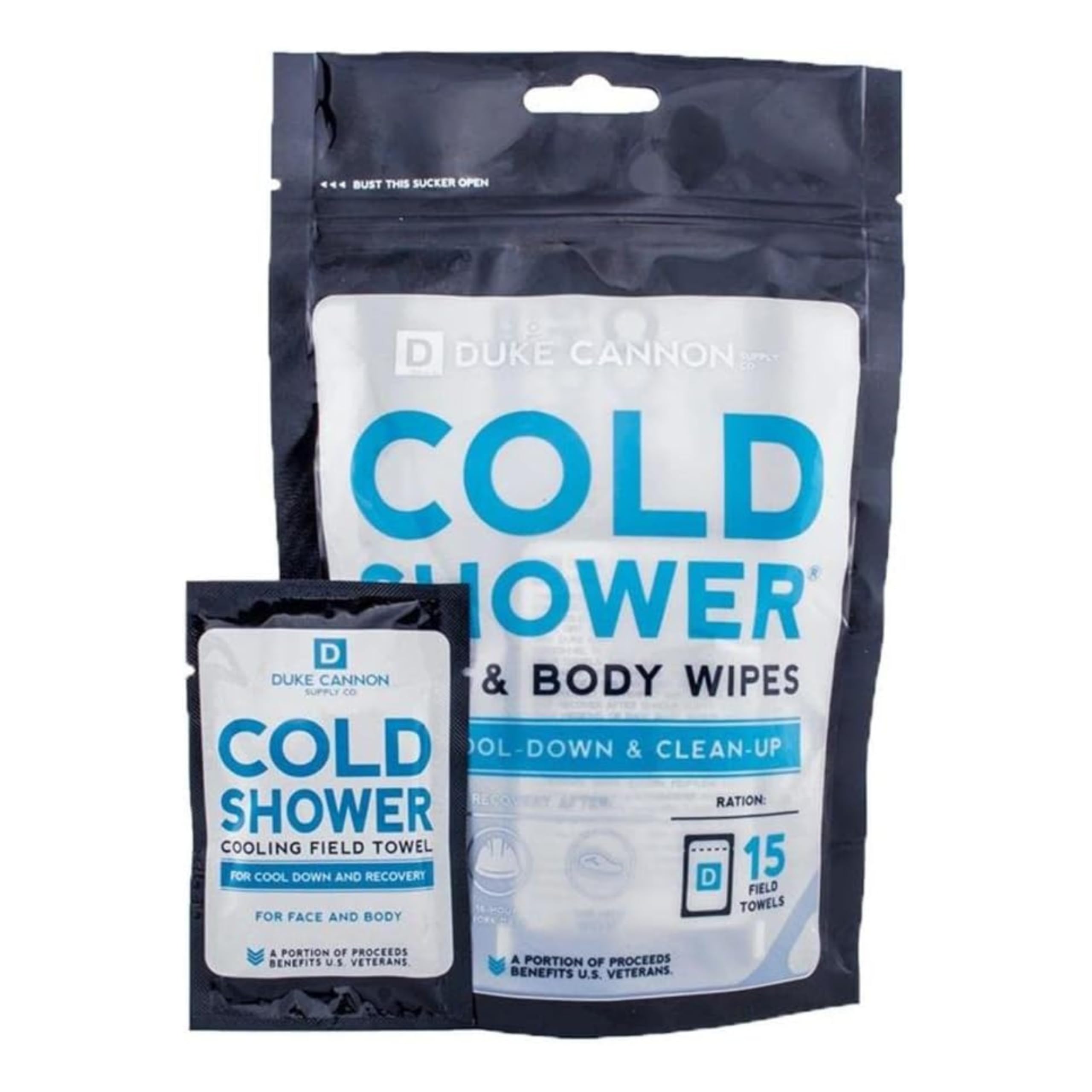 Cold Shower Cooling Field Towel Wipes, 15-Pk. -TOWELSPOUCH1