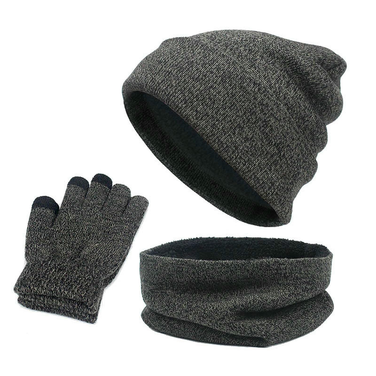 Usa el móvil bajo el frío con este conjunto de gorro bufanda guantes táctiles para invierno