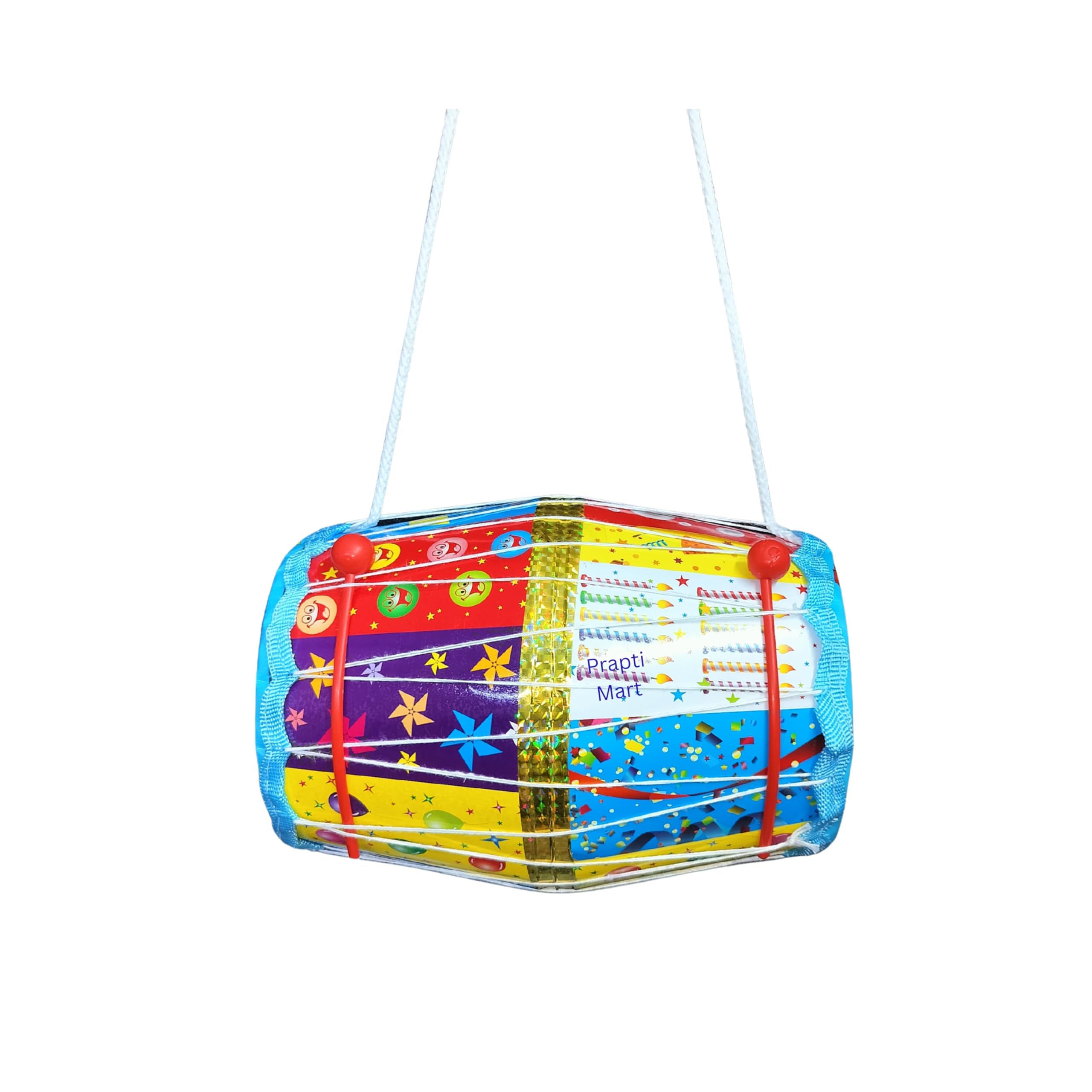 Kids Musical Dholak with 2 Sticks | Indoor Outdoor Drum Toy | Medium Size Multi-Colour | Perfect Gift for Kids Age 6 Months–4 Years-image-30