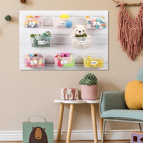 Miniatura 5 de Mifoci 12 contenedores de almacenamiento para PVC Slatwall de plástico con calcomanías, bolígrafos, accesorios para organizar hardware, herramientas