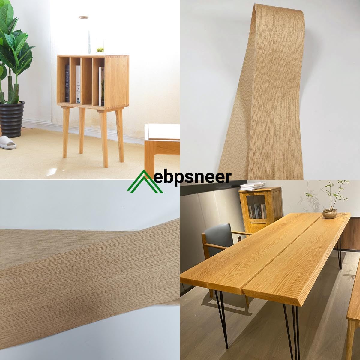 Red Oak Wood Veneer Sheet,Quarter Cut,8.5''x 98'',Iron On Stick Veneer Roll Without Paper,Pre-glued Hot Melt Self Adhesive Tape for Cabinet Furniture Plywood Laminate Speaker Renovation